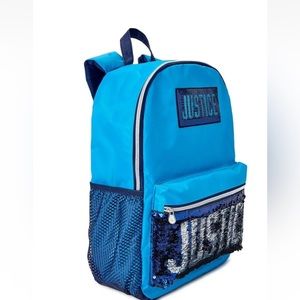 Justice Girl's J-Sport  Blue Sequins Backpack. NEW